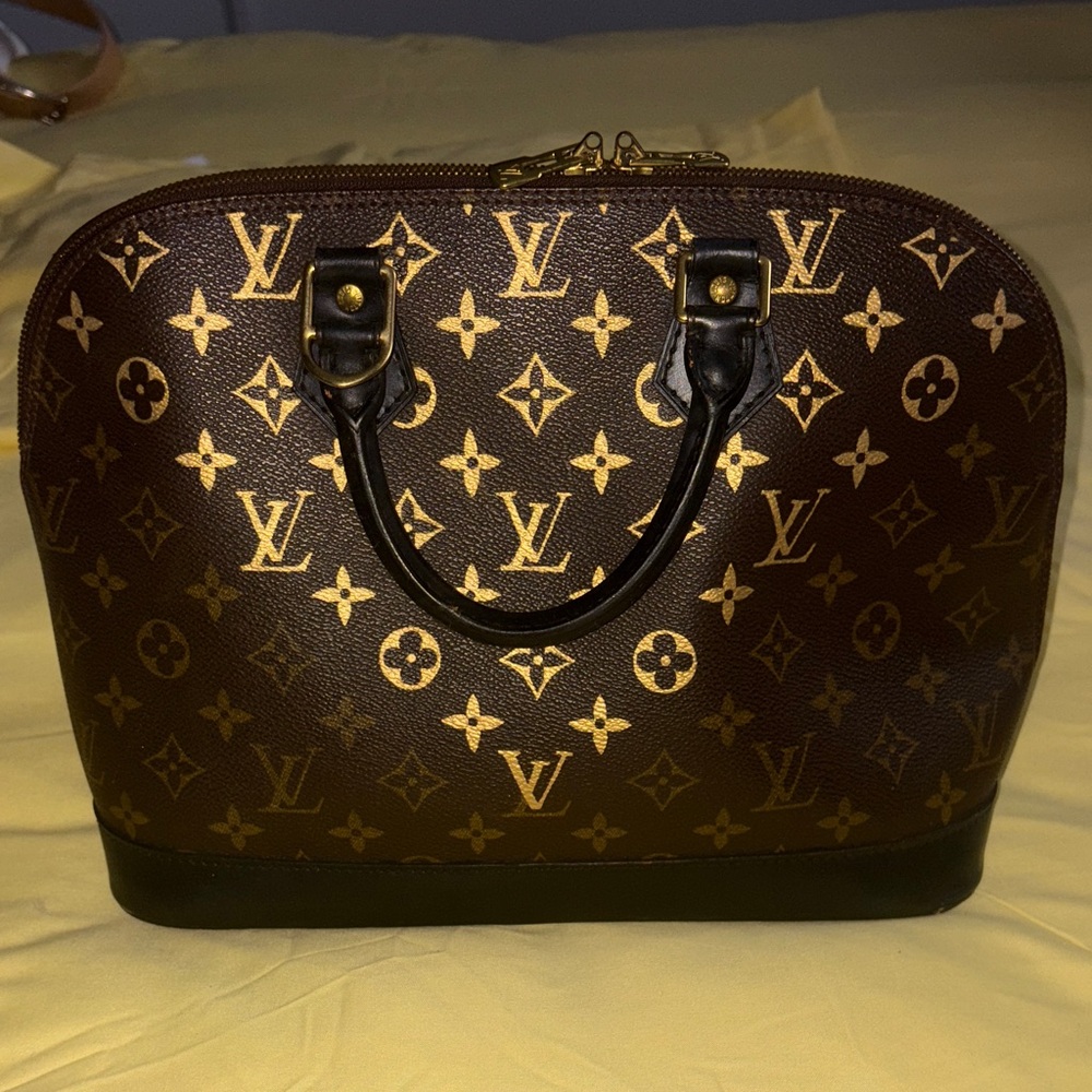 Louis Vuitton Dark Brown and Gold Satchel